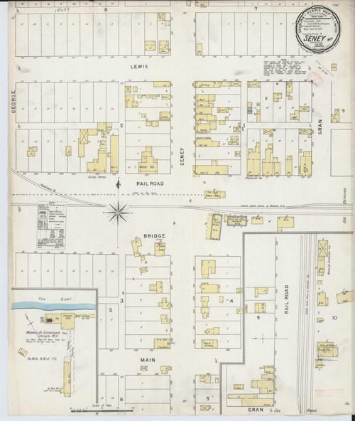 Seney Michigan 1895 - Fire Insurance Index - Old Map Reprint