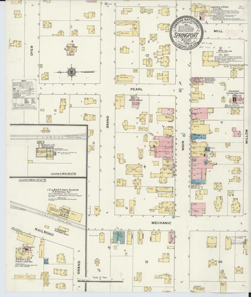 Springport Michigan 1909 - Fire Insurance Index - Old Map Reprint