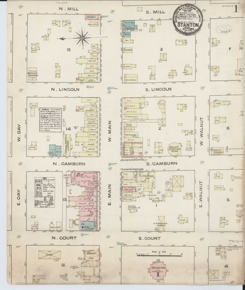 Stanton Michigan 1884 - Fire Insurance Index - Old Map Reprint