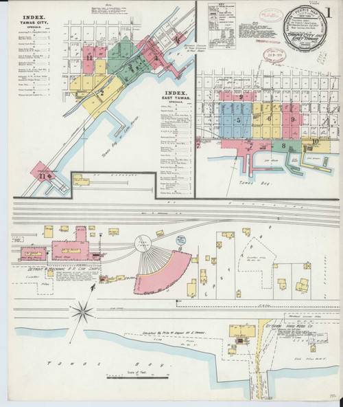 Tawas City Michigan 1898 - Fire Insurance Index - Old Map Reprint