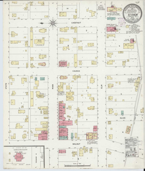 Vernon Michigan 1902 - Fire Insurance Index - Old Map Reprint