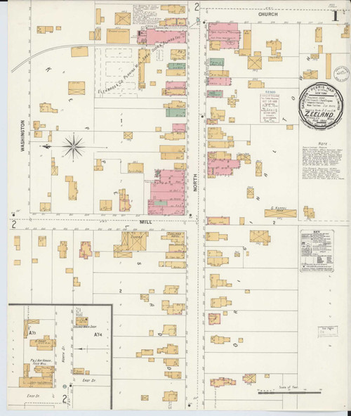 Zeeland Michigan 1900 - Fire Insurance Index - Old Map Reprint