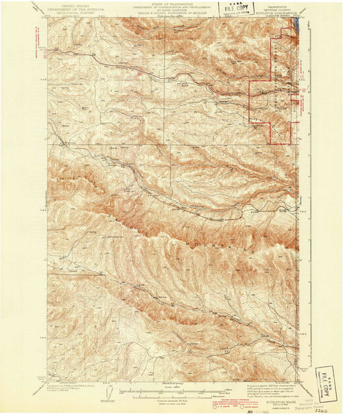 Boylston, Washington 1943 (1943) USGS Old Topo Map Reprint 15x15 WA Quad 240196