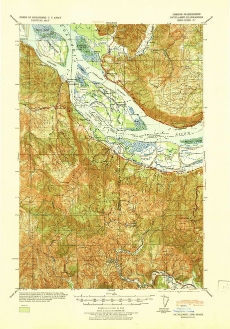 Cathlamet, Washington 1941 (1941) USGS Old Topo Map Reprint 15x15 WA Quad 282318