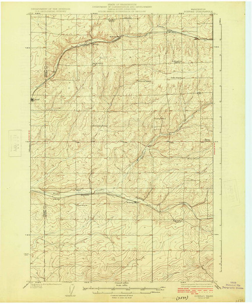 Schrag, Washington 1925 (1925) USGS Old Topo Map Reprint 15x15 WA Quad 243600