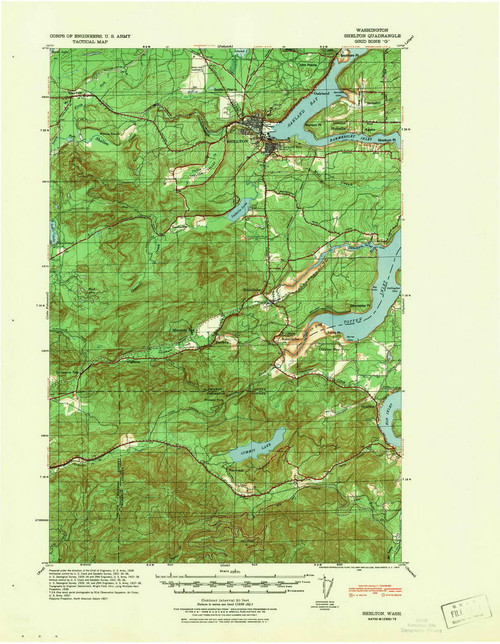 Shelton, Washington 1939 (1939) USGS Old Topo Map Reprint 15x15 WA Quad 243686