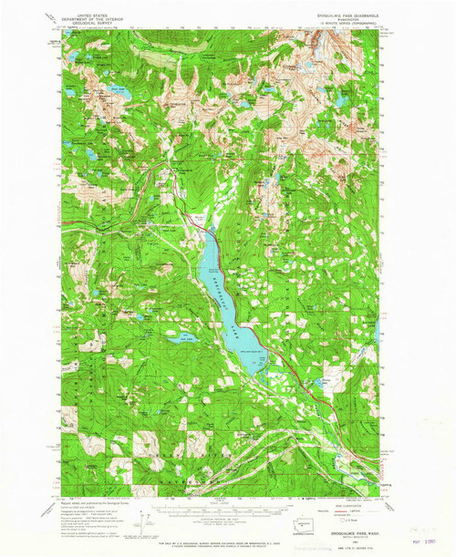 Snoqualmie Pass, Washington 1961 (1965) USGS Old Topo Map Reprint 15x15 WA Quad 243832