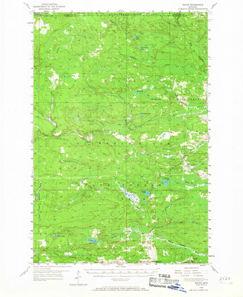 Ralph, Michigan 1955 (1968) USGS Old Topo Map Reprint 15x15 MI Quad 278433