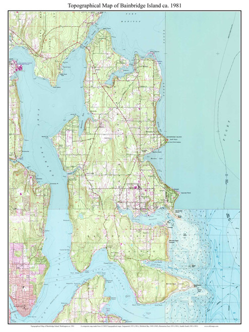 Bainbridge Island 1981 - Custom USGS Old Topo Map - Washington State 7x7