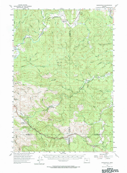 Birkenfeld, Oregon 1955 (1965) USGS Old Topo Map Reprint 15x15 OR Quad 282252