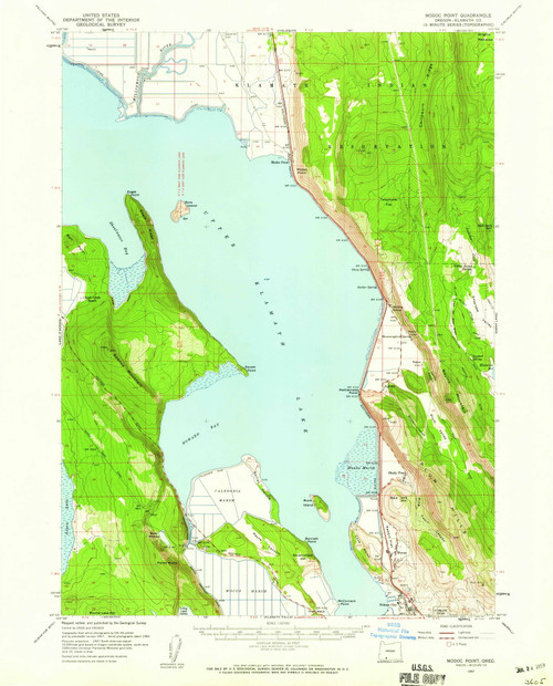 Modoc Point, Oregon 1957 (1959) USGS Old Topo Map Reprint 15x15 OR Quad 282719