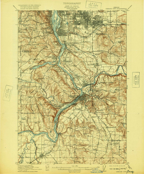 Oregon City, Oregon 1914 (1920) USGS Old Topo Map Reprint 15x15 OR Quad 282773