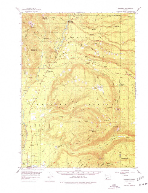 Prospect, Oregon 1956 (1977) USGS Old Topo Map Reprint 15x15 OR Quad 282817