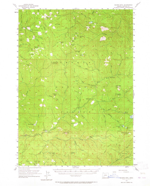 Quartz Mtn, Oregon 1955 (1965) USGS Old Topo Map Reprint 15x15 OR Quad 282820