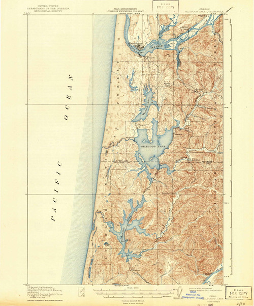 Siltcoos Lake, Oregon 1920 (1942) USGS Old Topo Map Reprint 15x15 OR Quad 282886