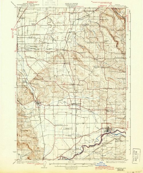 Stayton, Oregon 1925 (1944) USGS Old Topo Map Reprint 15x15 OR Quad 282911