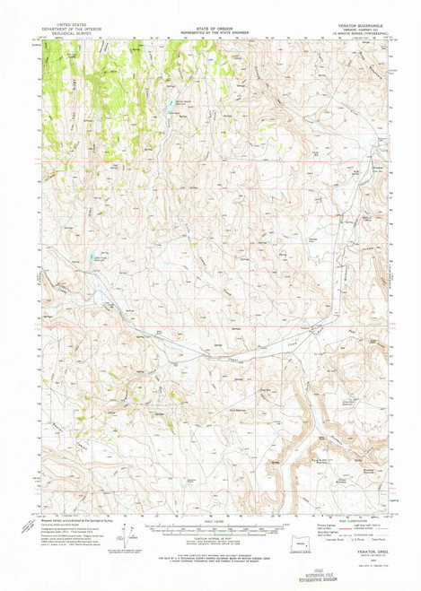 Venator, Oregon 1968 (1972) USGS Old Topo Map Reprint 15x15 OR Quad 282994