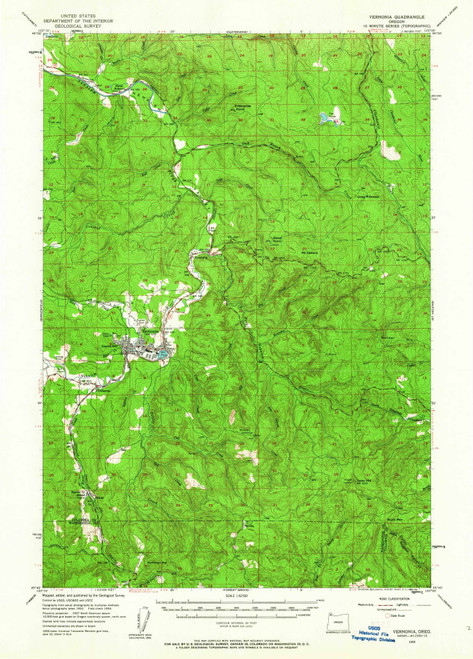 Vernonia, Oregon 1955 (1973) USGS Old Topo Map Reprint 15x15 OR Quad 282997