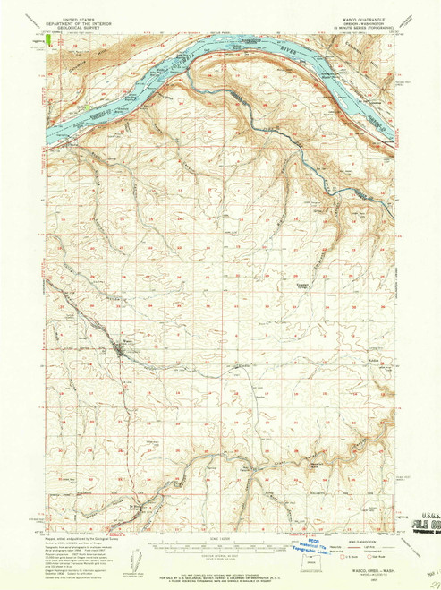 Wasco, Oregon 1957 (1959) USGS Old Topo Map Reprint 15x15 OR Quad 283010
