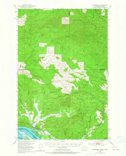 Skamokawa, Washington 1953 (1965) USGS Old Topo Map Reprint 15x15 OR Quad 243742