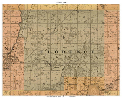 Florence, Michigan 1897 Old Town Map Custom Print - St. Joseph Co.