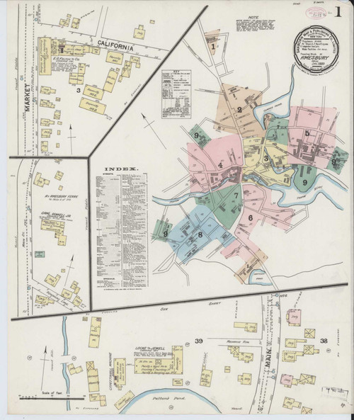 Amesbury Massachusetts 1889 - Fire Insurance Index - Old Map Reprint