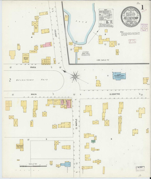 Belchertown Massachusetts 1905 - Fire Insurance Index - Old Map Reprint