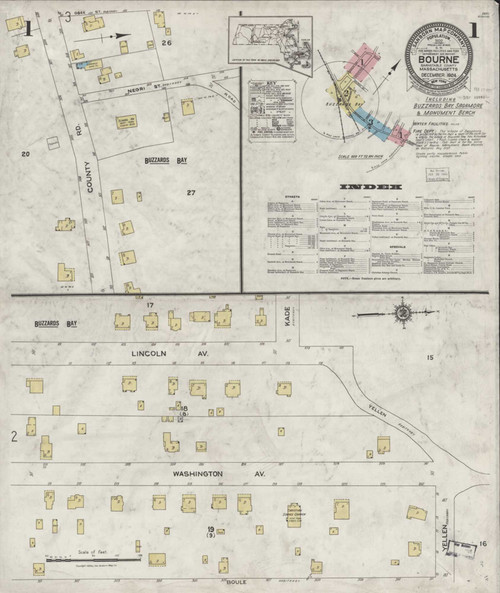 Bourne Massachusetts 1924 - Fire Insurance Index - Old Map Reprint
