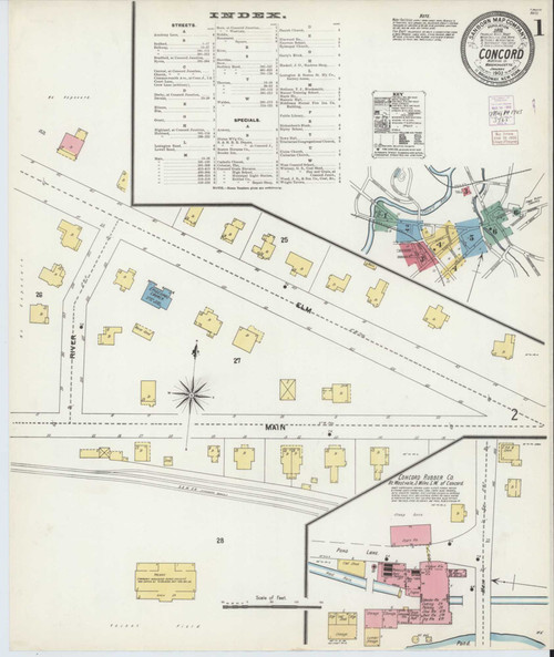 Concord Massachusetts 1903 - Fire Insurance Index - Old Map Reprint