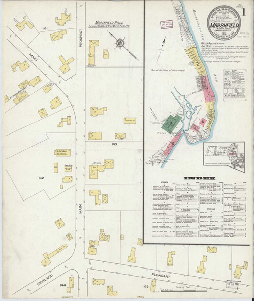 Marshfield Massachusetts 1916 - Fire Insurance Index - Old Map Reprint