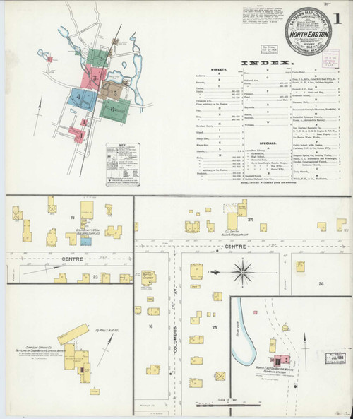 North Easton Massachusetts 1903 - Fire Insurance Index - Old Map Reprint