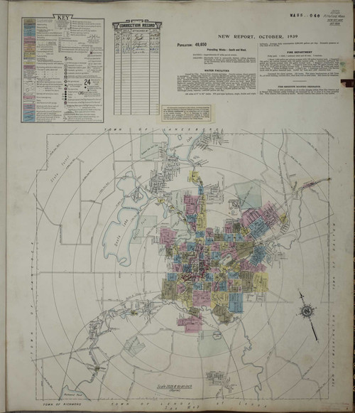 Pittsfield Massachusetts 1950 - Fire Insurance Index - Old Map Reprint
