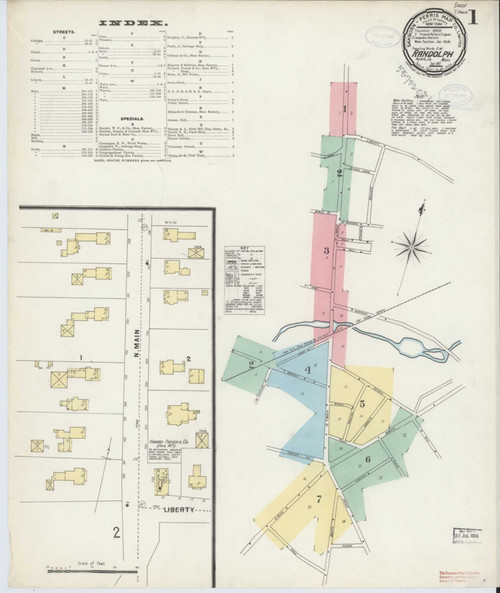 Randolph Massachusetts 1897 - Fire Insurance Index - Old Map Reprint