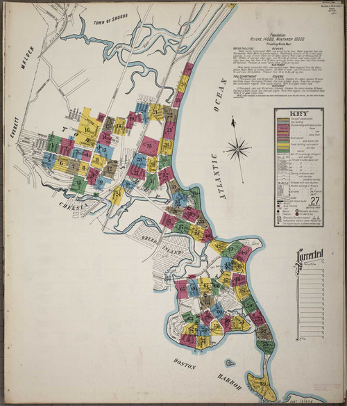 Revere Massachusetts 1906 - Fire Insurance Index - Old Map Reprint