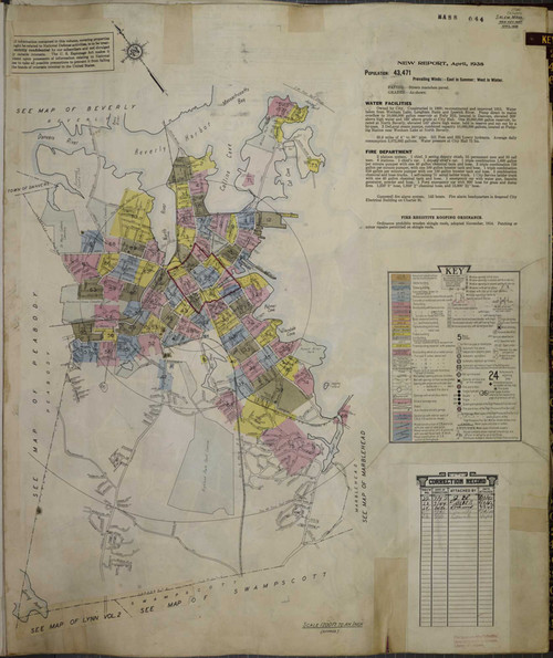 Salem Massachusetts 1950 - Fire Insurance Index - Old Map Reprint