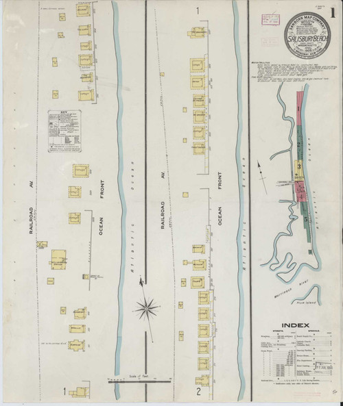 Salisbury Massachusetts 1909 - Fire Insurance Index - Old Map Reprint