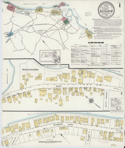 Scituate Massachusetts 1918 - Fire Insurance Index - Old Map Reprint