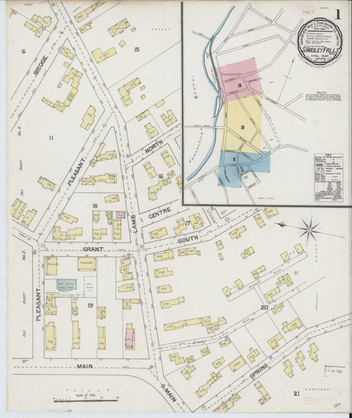 South Hadley Falls Massachusetts 1889 - Fire Insurance Index - Old Map Reprint