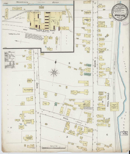 Wareham Massachusetts 1887 - Fire Insurance Index - Old Map Reprint
