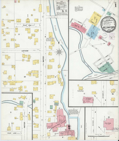 Williamstown Massachusetts 1901 - Fire Insurance Index - Old Map Reprint