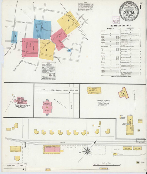 Chester South Carolina 1904 - Fire Insurance Index - Old Map Reprint