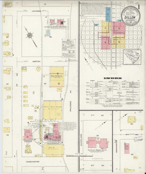 Dillon South Carolina 1913 - Fire Insurance Index - Old Map Reprint