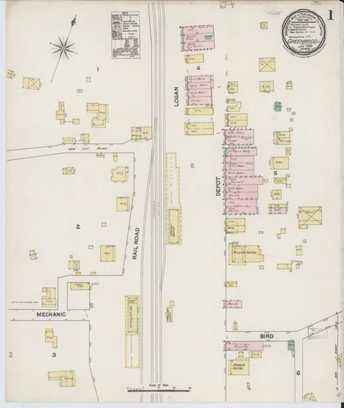 Greenwood South Carolina 1889 - Fire Insurance Index - Old Map Reprint