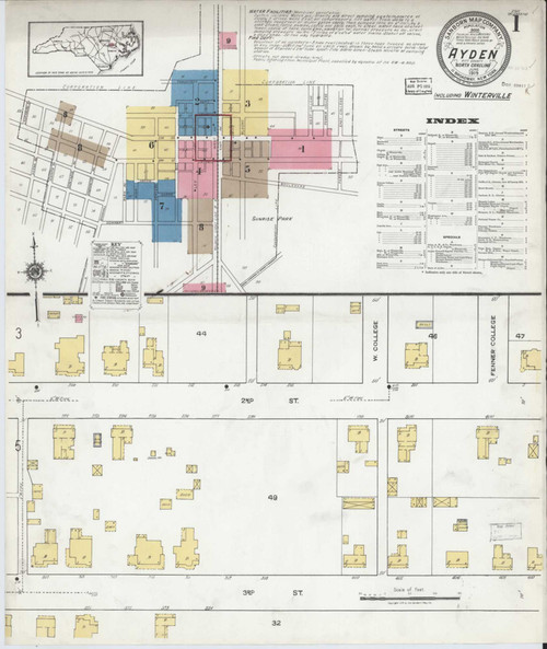 Ayden North Carolina 1919 - Fire Insurance Index - Old Map Reprint