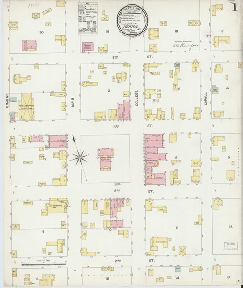 Newton North Carolina 1896 - Fire Insurance Index - Old Map Reprint