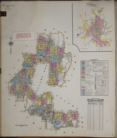 Winston-Salem North Carolina 1950 V1A - Fire Insurance Index - Old Map Reprint