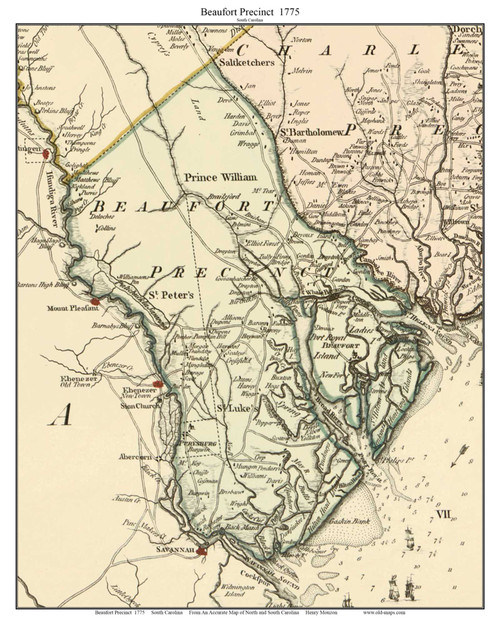 Beaufort Precinct, 1775 - South Carolina Precincts Custom Mouzon
