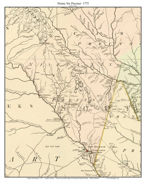 Ninety Six Precinct, 1775 - South Carolina Precincts Custom Mouzon