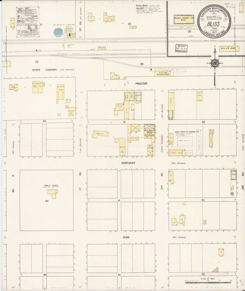 Bliss Idaho 1917 - Fire Insurance Index - Old Map Reprint