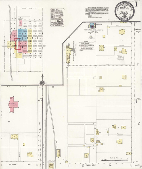 Driggs Idaho 1921 - Fire Insurance Index - Old Map Reprint